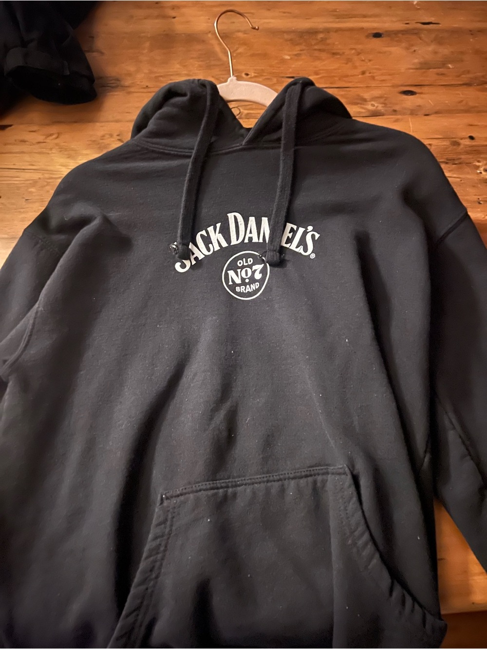 Jack Daniels Black Pullover Hoodie with White Logo